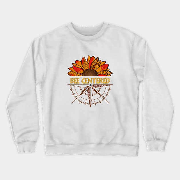 Sunflower Bee Nautical Design, Love Bees Crewneck Sweatshirt by 1FunLife